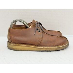 Clarks Originals Desert Trek Brown Leather Lace Up Shoes Mens Size 7 Beeswax